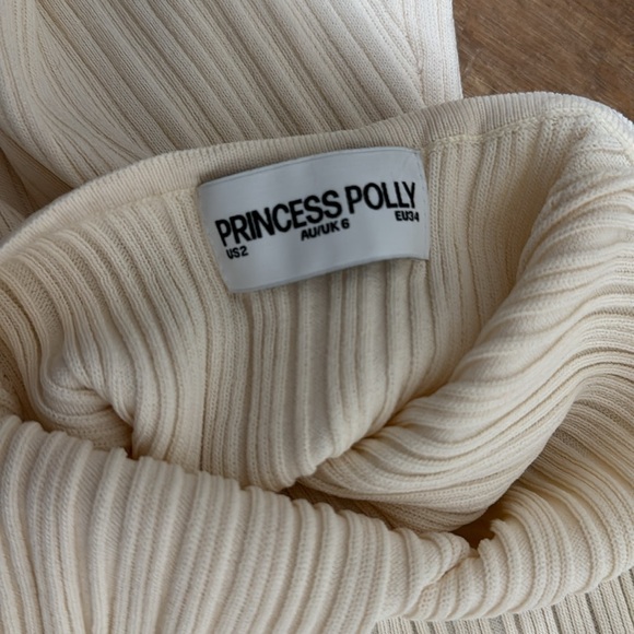 Princess Polly Cream High Neck Mini Dress - Picture 3 of 3